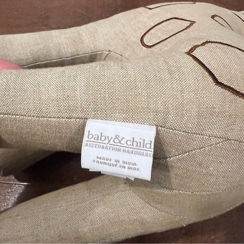 Restoration Hardware Cream and Brown Stuffed Giraffe - Picture 4 of 4